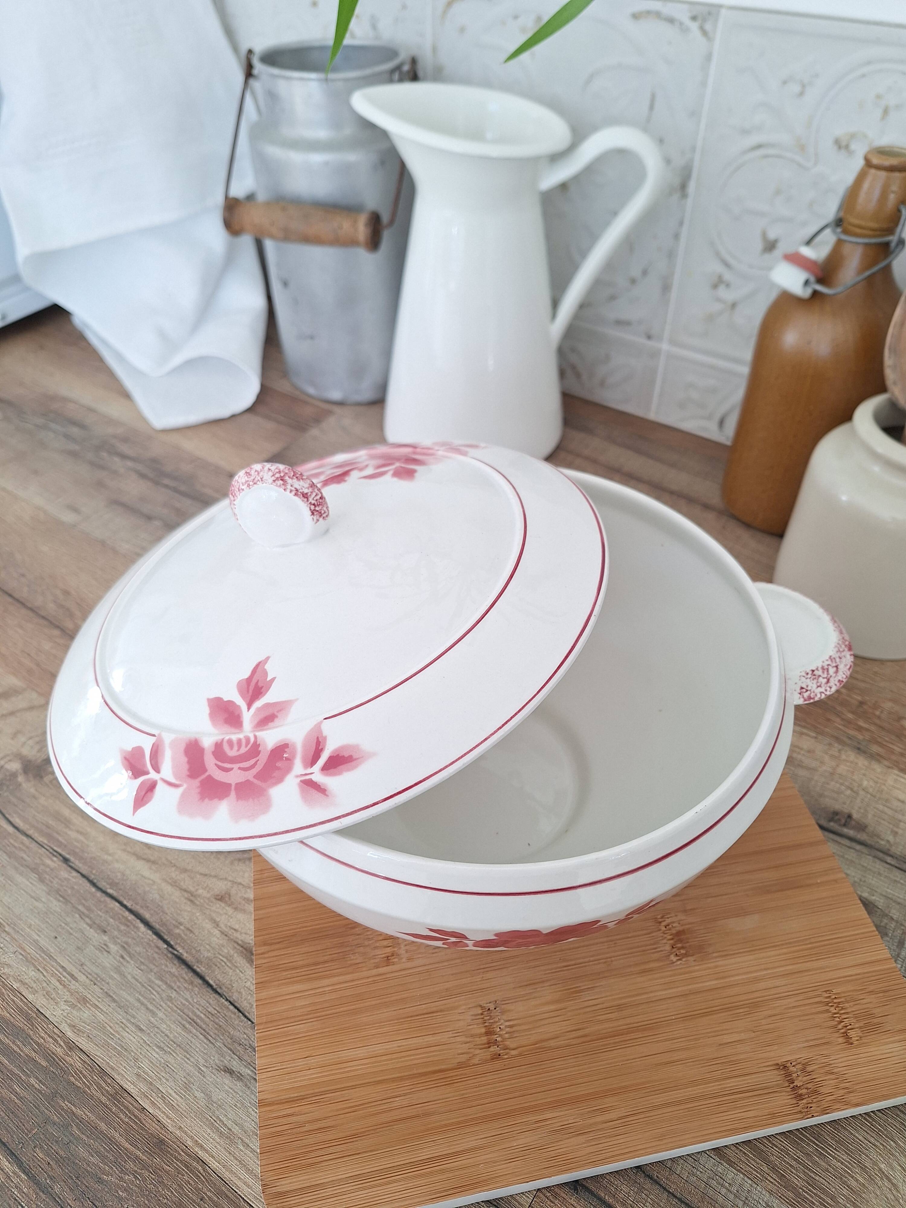 Soupière Badonviller rose