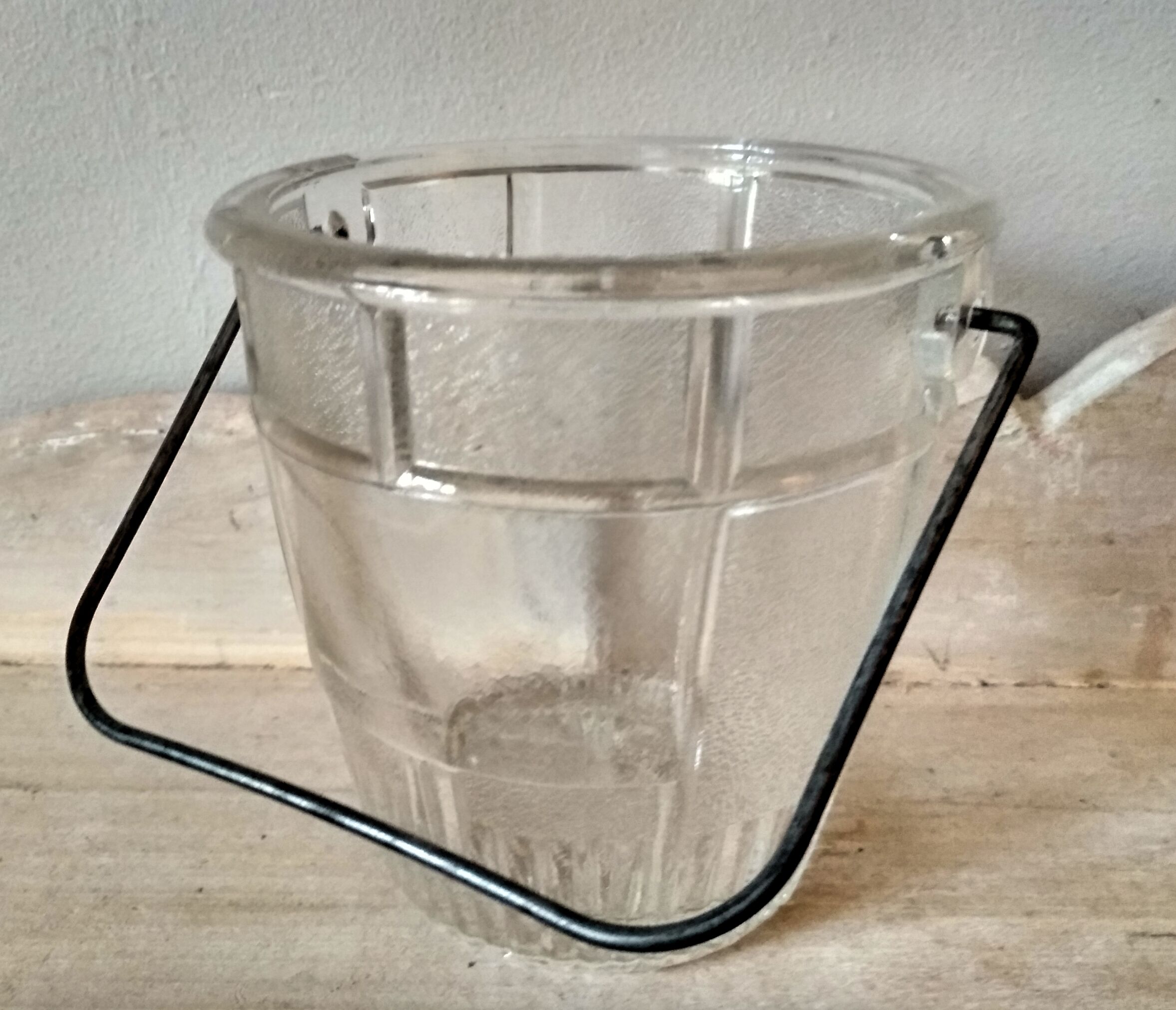 1950s frosted glass ice bucket