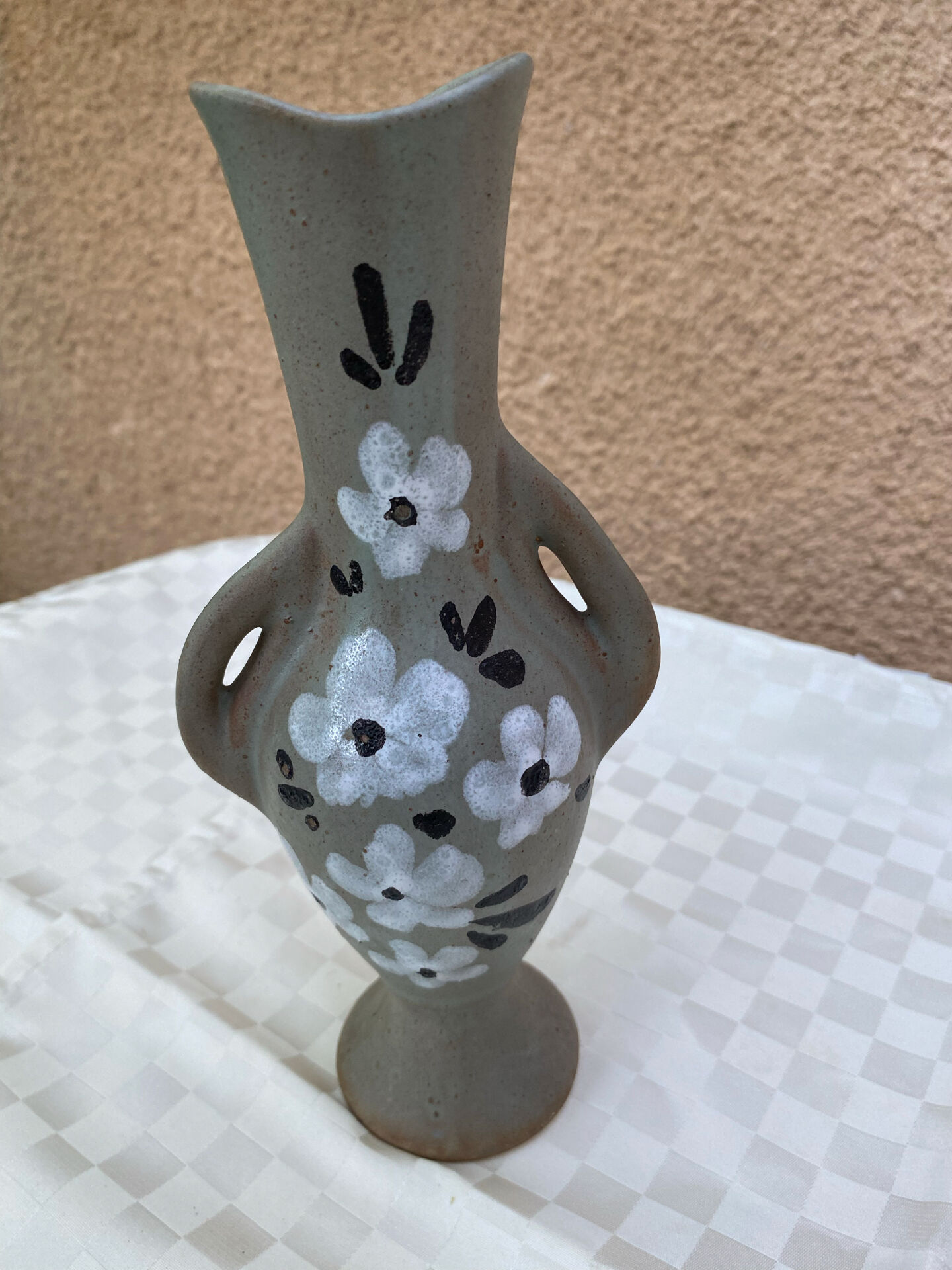 Vintage soliflore vase in Vallauris stoneware — 1960s/70s