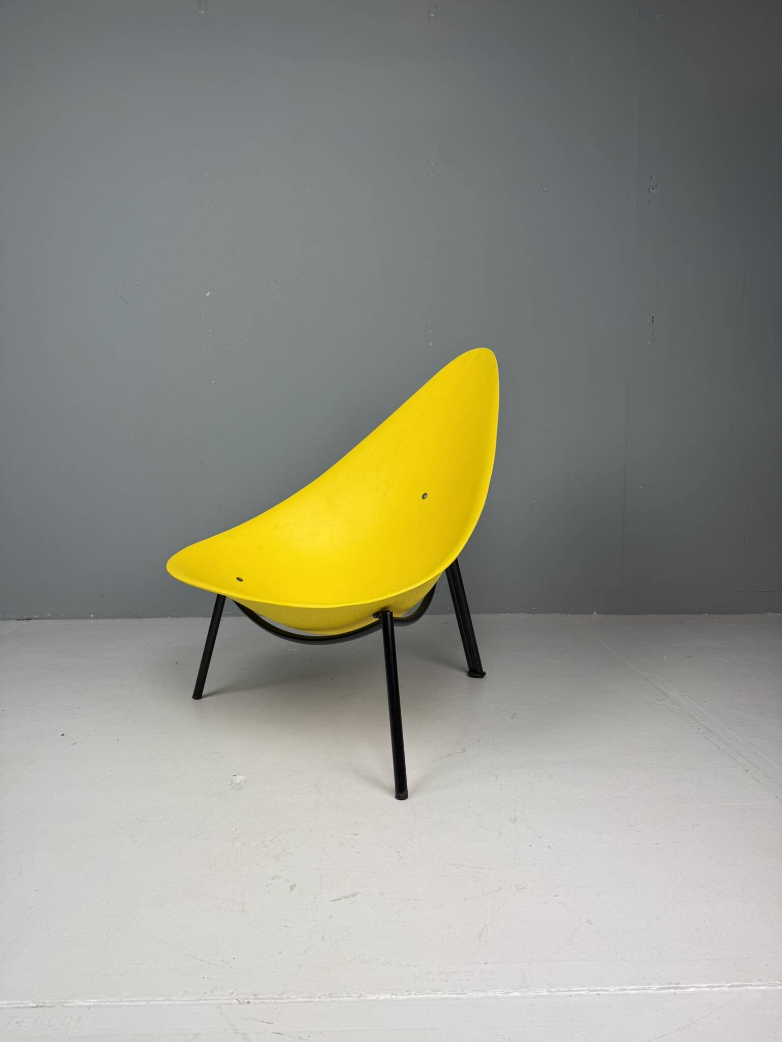 Yellow Tripod Lounge Chair by Ed Merat, France 1956