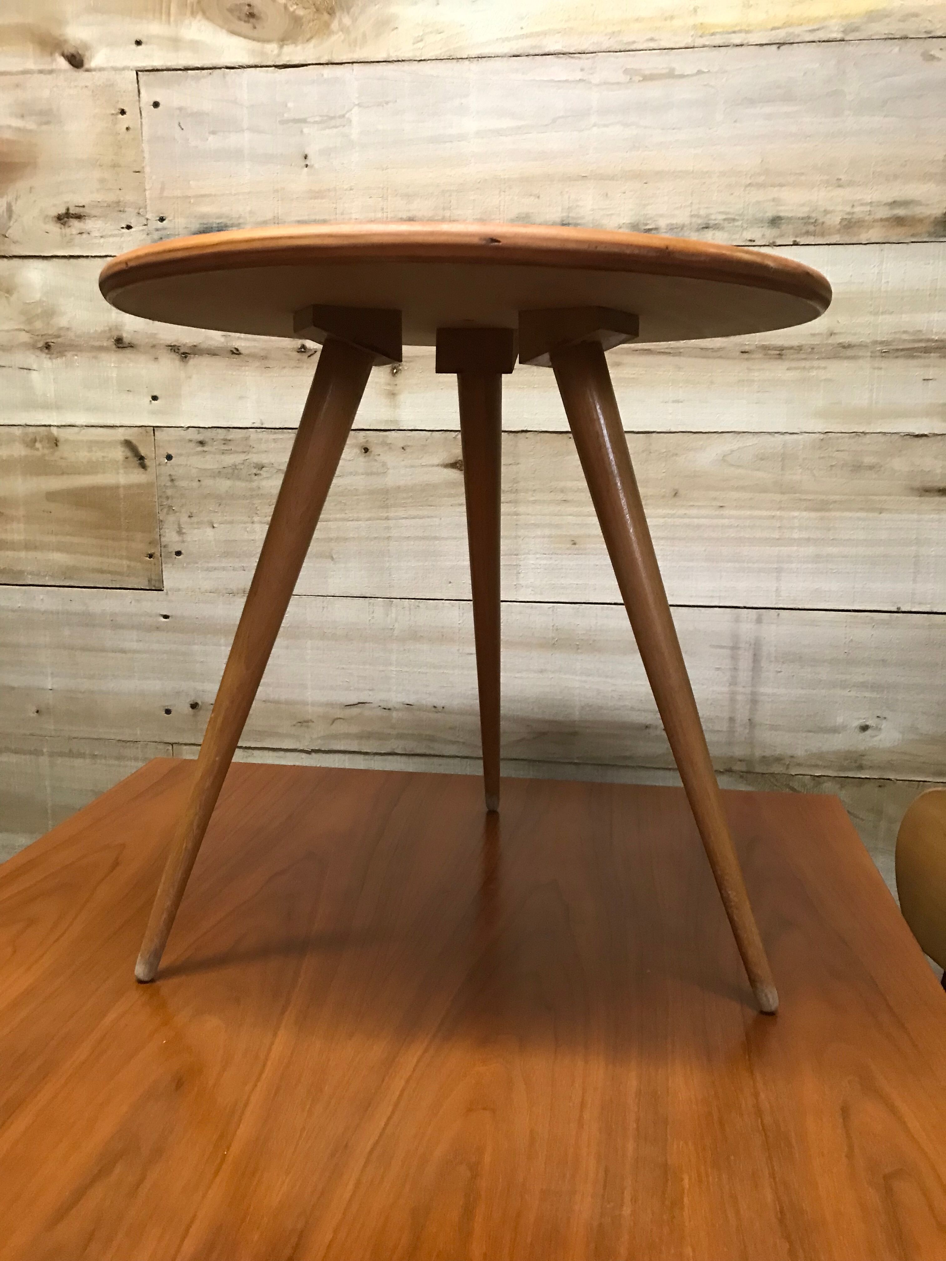 Table basse bout de canapé tripode année 50/60