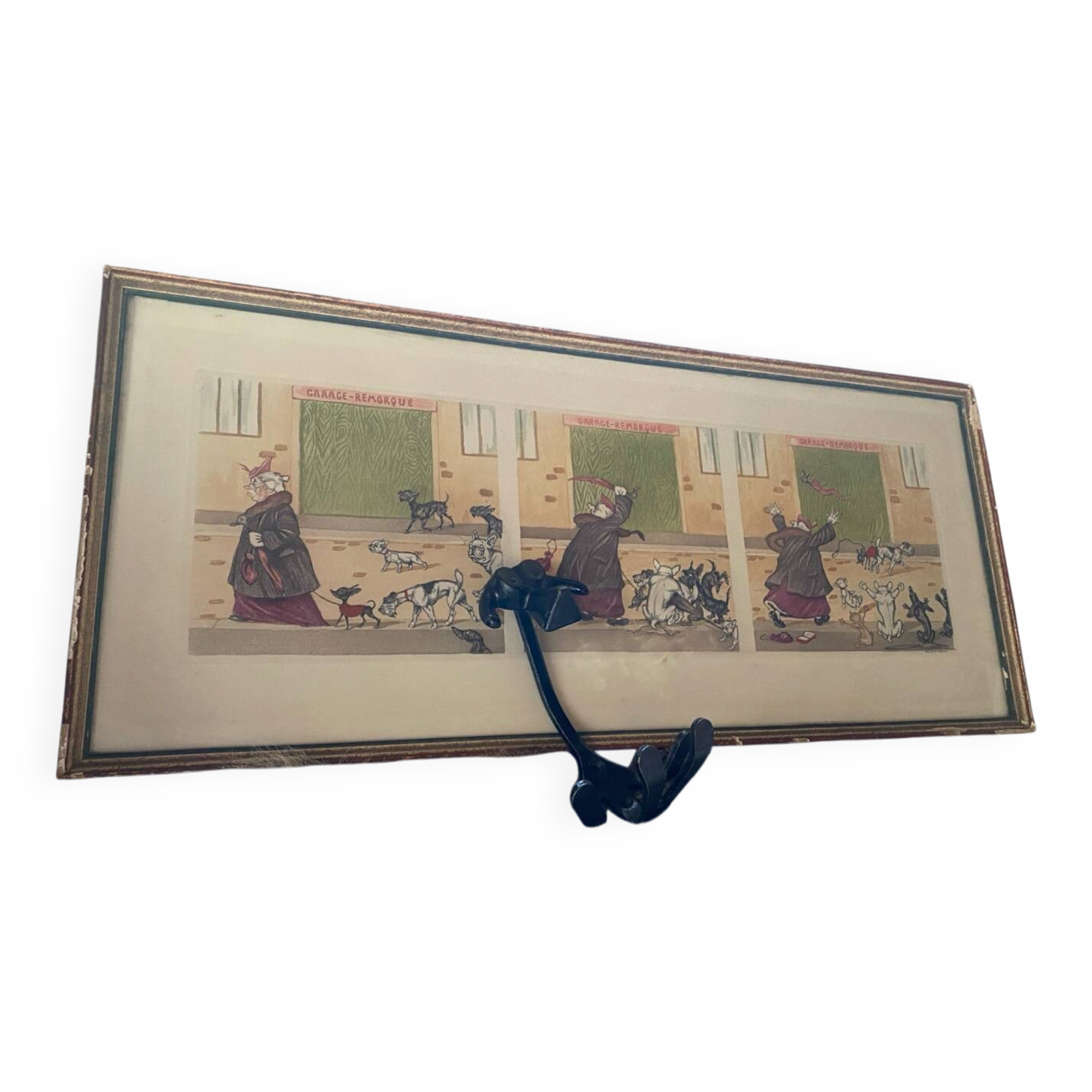 Iconic Russian coat hook "dog" in metal