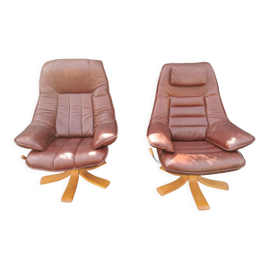 Lot de deux fauteuils - pivotants
