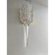 Pair of clear Murano glass wall sconces in the Barovier Art Deco style. Rostrato