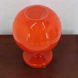 Red allglass table lamp designed  by Štefan Tabery,1960