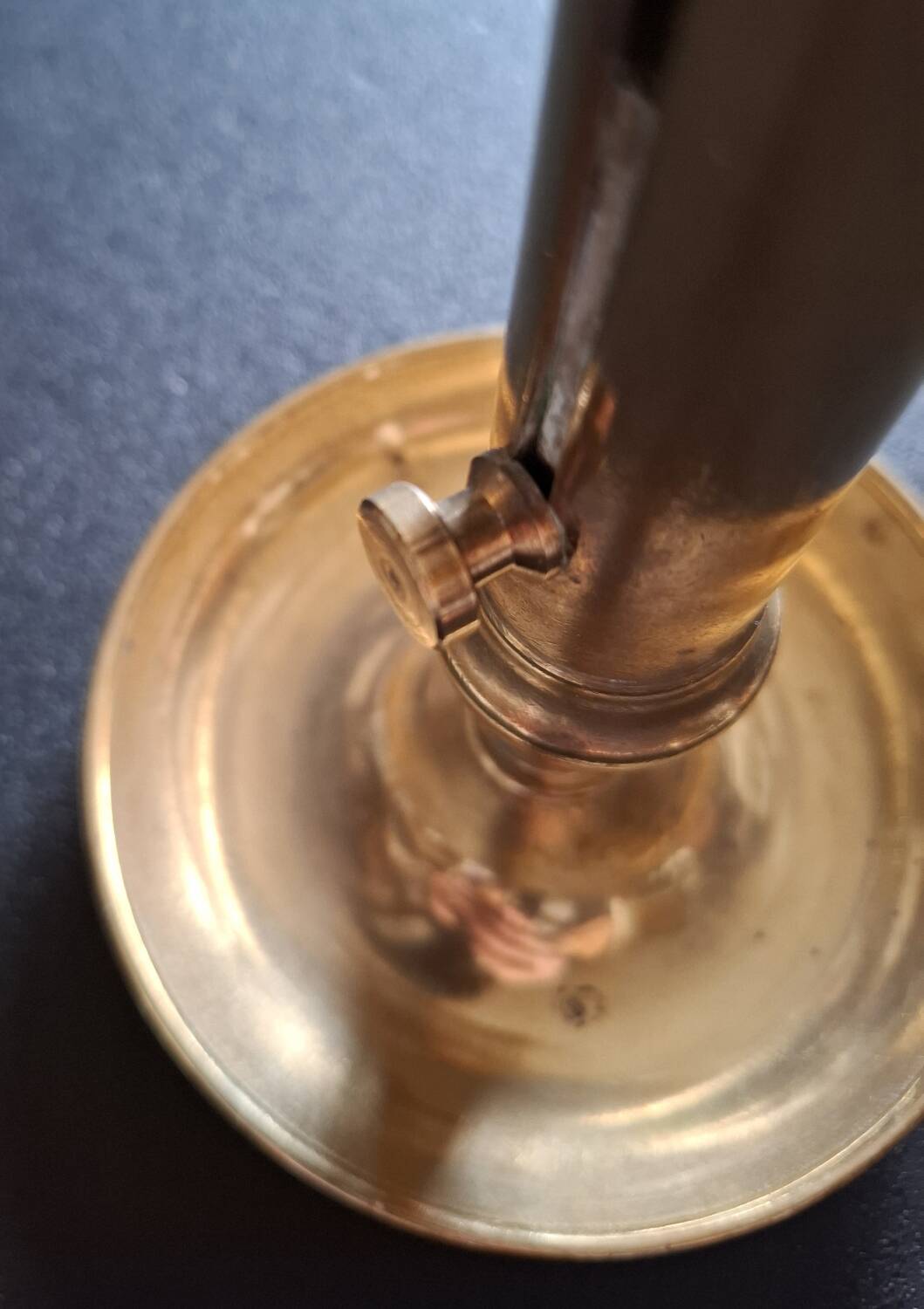 Vintage candlestick in solid bronze