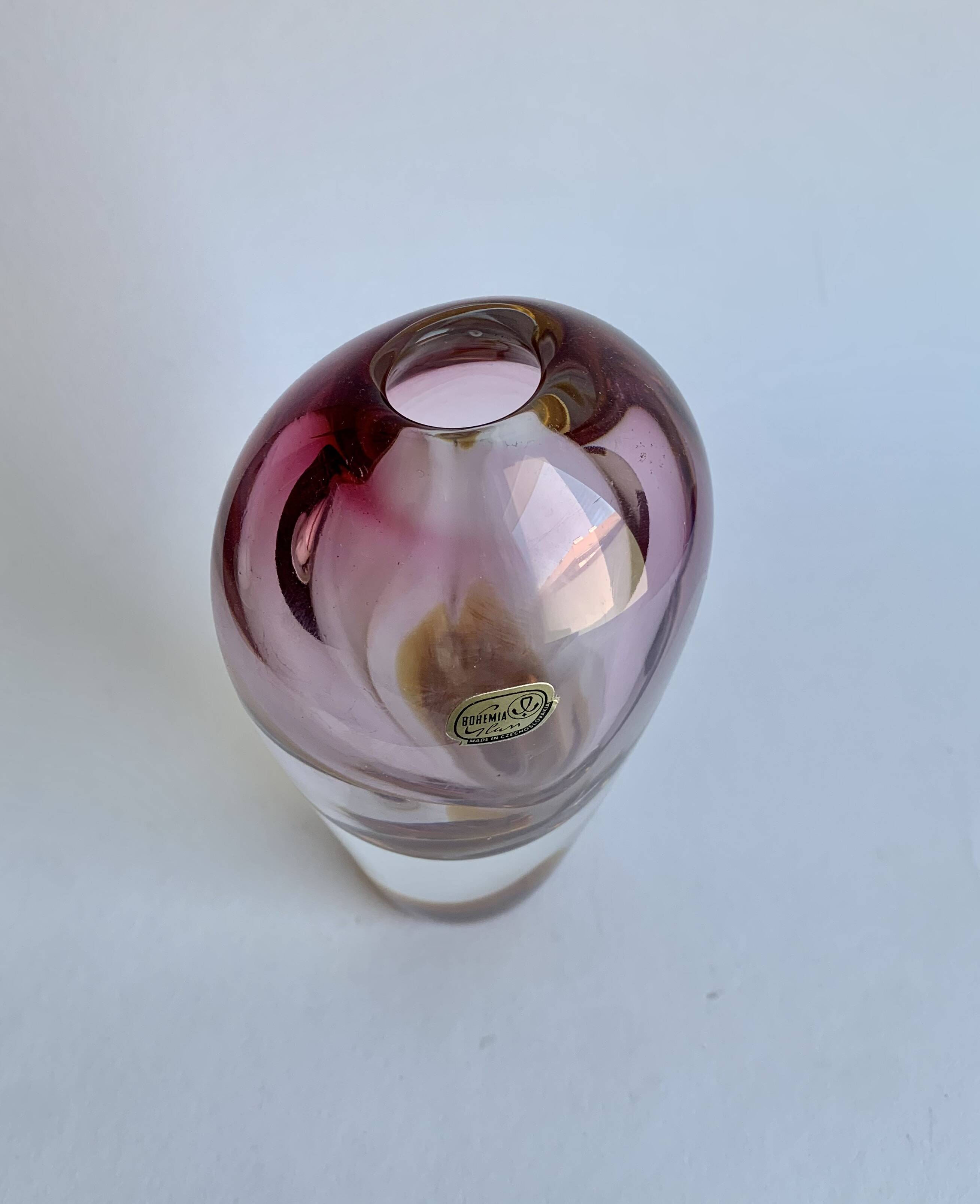 Bohemia Glass Vase, Czech Republic. 1970s