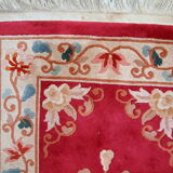 Carpet vintage Chinese art deco done hand 77 x 139cm 1970 s