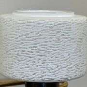 Pair of vintage 1960s wall lamps, Paris chic brass and textured glass sconces