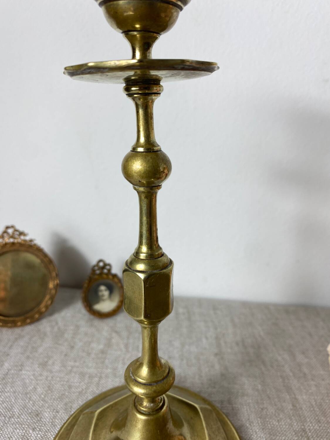 Antique brass candlesticks