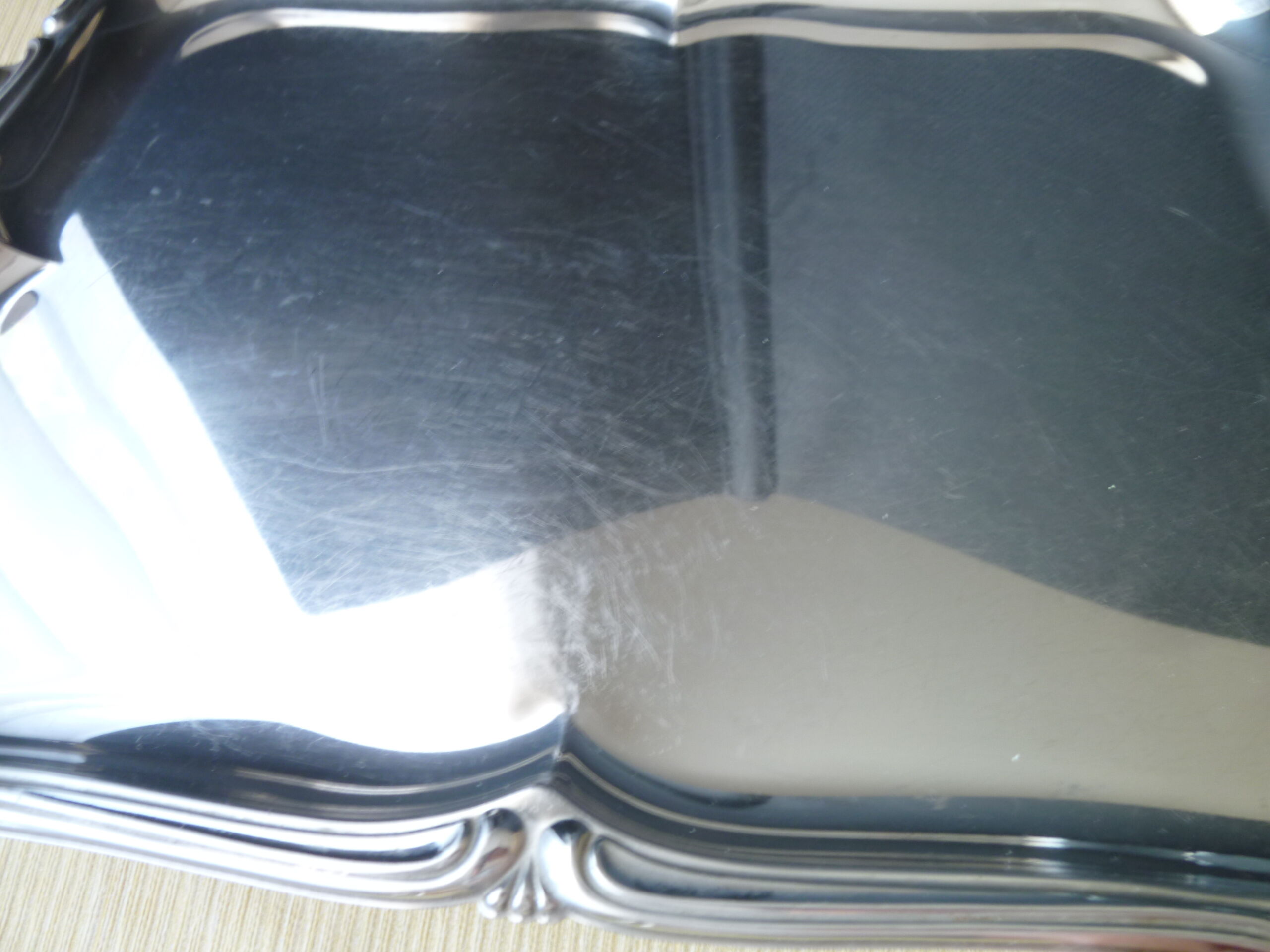 Stainless steel serving tray 35 x 27 cm