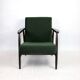 Vintage green olive easy chair, 1970s - dark wood