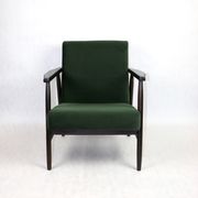 Vintage green olive easy chair, 1970s - dark wood