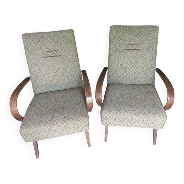 Fauteuils art déco Désigner Tchèque Halabala — Beyit
