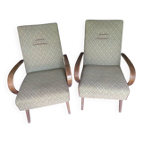 Art Deco armchairs by Czech designer Halabala.