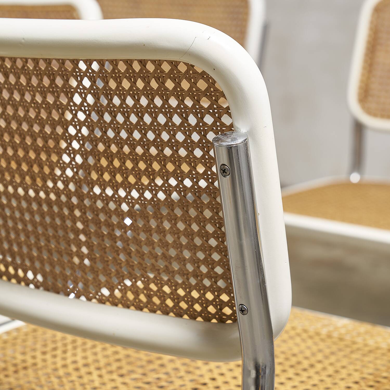 Cesca B32 white chairs