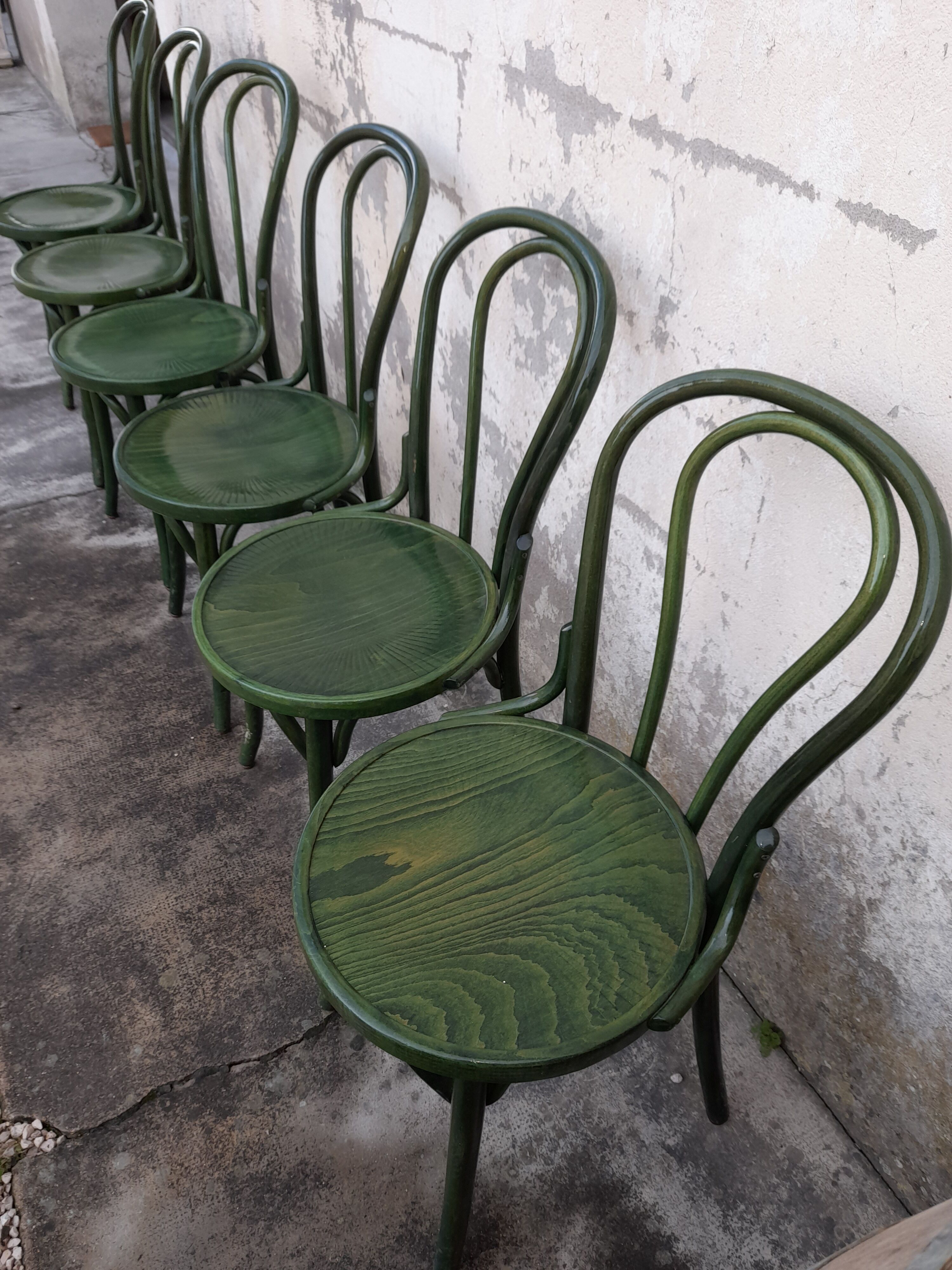 Série de 6 chaises de bistrot design Thonet, édition inconnue