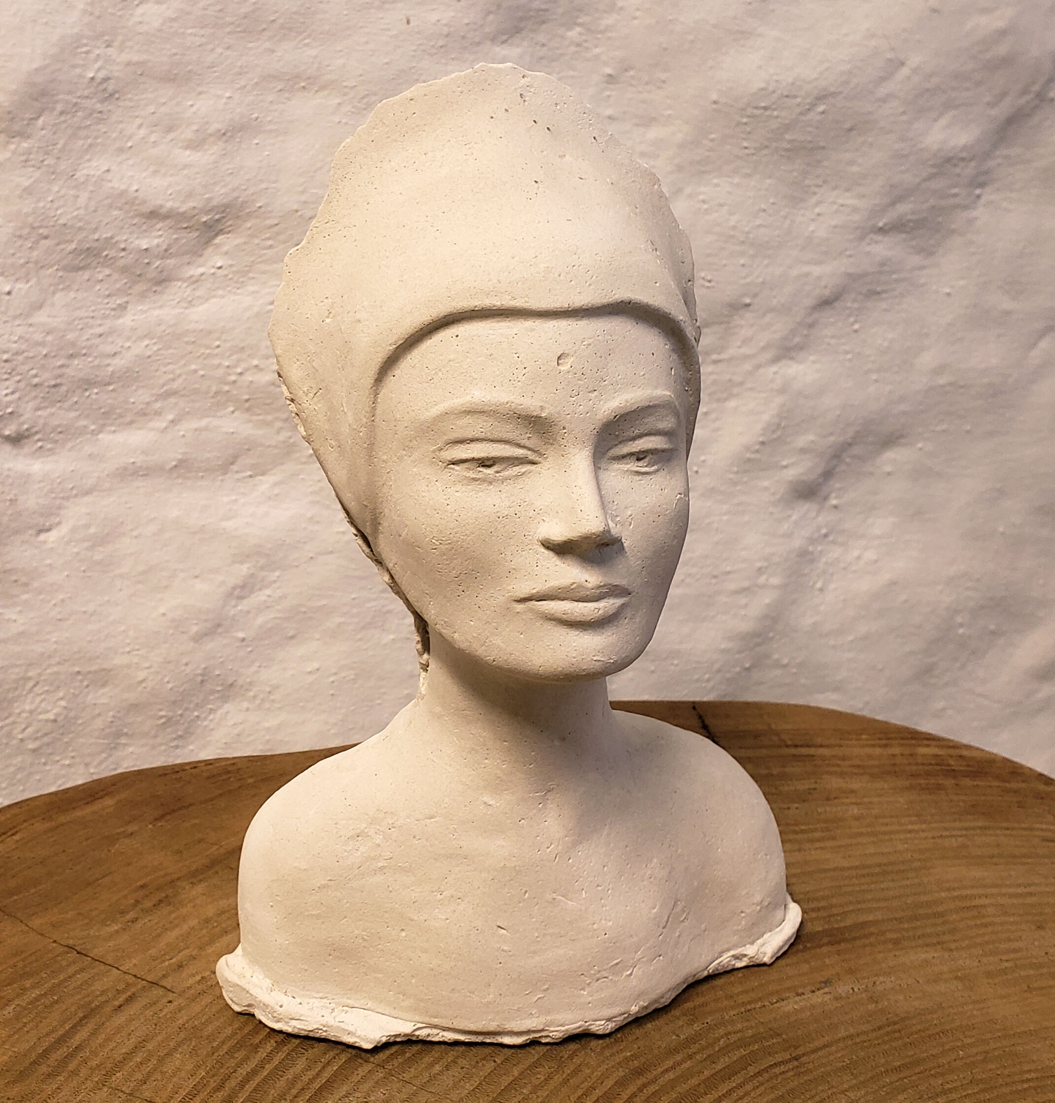 Woman bust in plaster