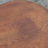 Vintage oak pedestal table with 3 shelves from the 60s