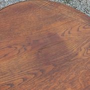 Vintage oak pedestal table with 3 shelves from the 60s