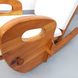 Brutalist rocking chair "sled" vintage