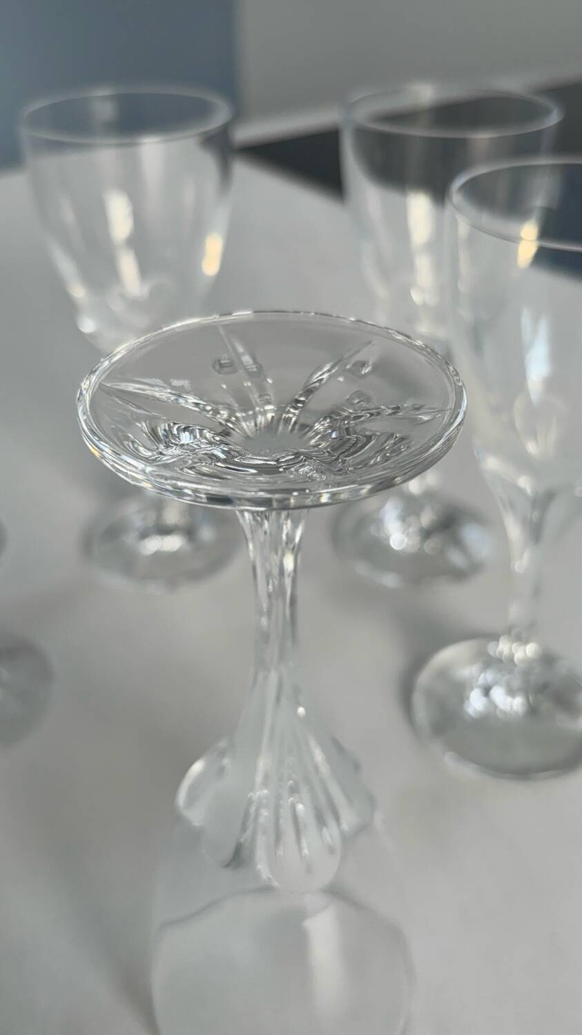 Set de 6 verre a vin cristal d’arques modèle granville forme de fleur