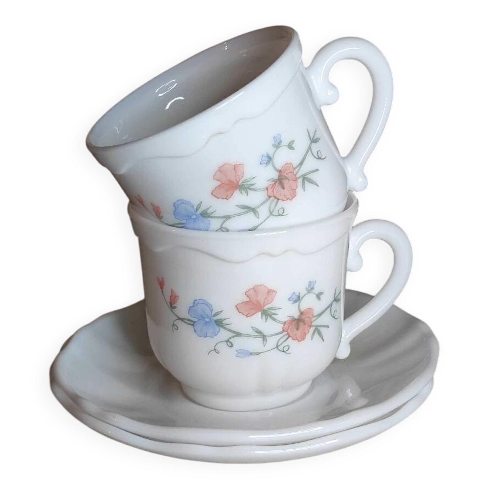 Vintage white glass cups