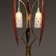 Biomorphic table lamp by Masjestic Lamp.Co USA walnut and brass 1960