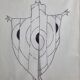 Fashion sketch, original drawing, monogrammed by Jean Eden, 30 x 40 cm