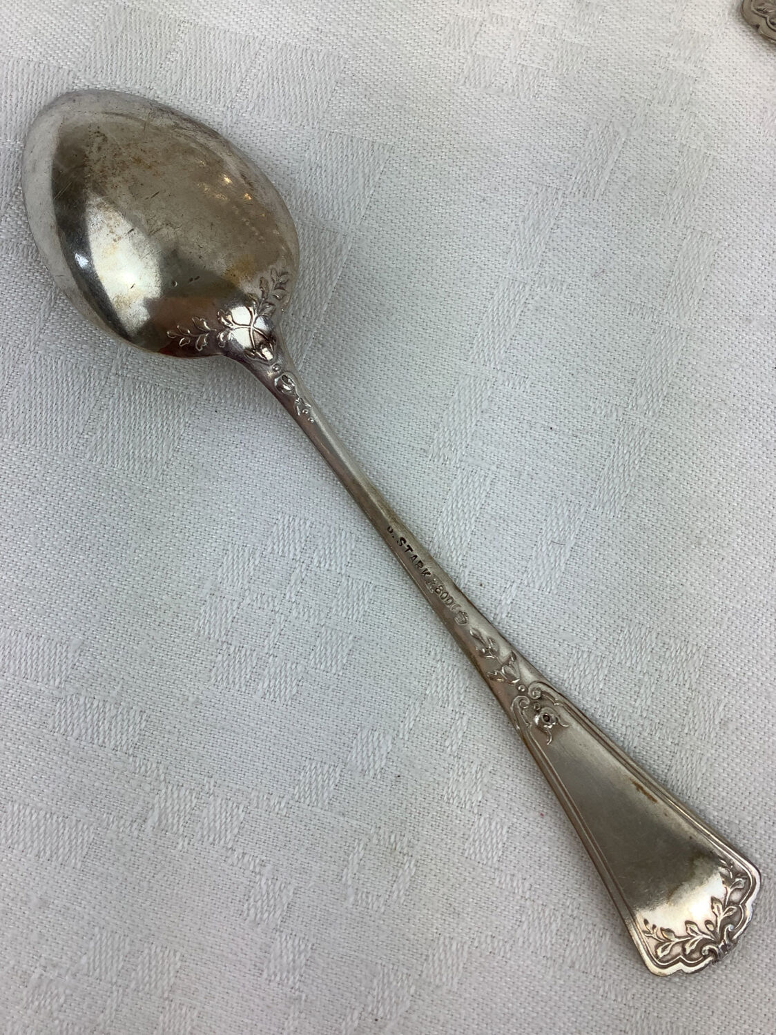 12 old spoons, Stark800 silver