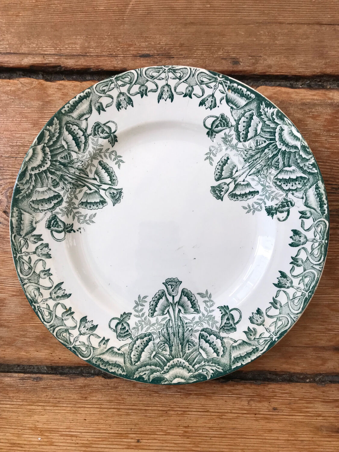 Series of 5 antique flat plates