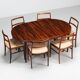 Table à manger ovale Kai Kristiansen en palissandre Villy Schou Andersen Danemark 1960
