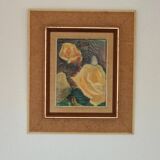 Original Mid Century Swedish Oil on Canvas – “Roses” by Hans Ripa