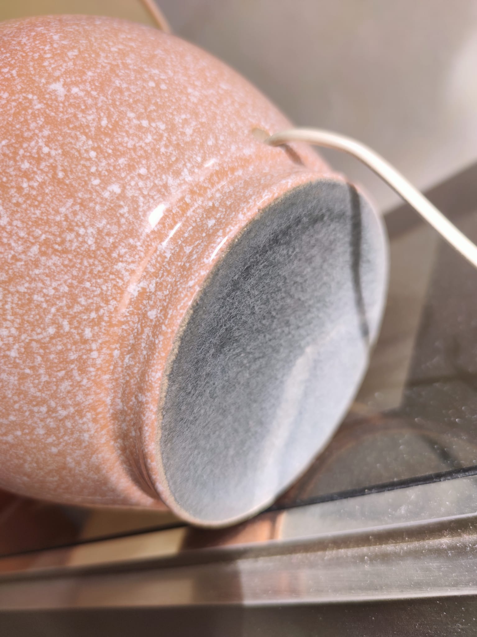 Pink ceramic ball lamp with lampshade