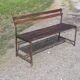 Banc des années 50 en fer et bois