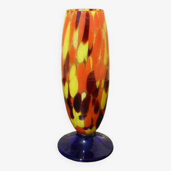 Vase en verre multicolore ancien