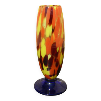 Vase en verre multicolore ancien