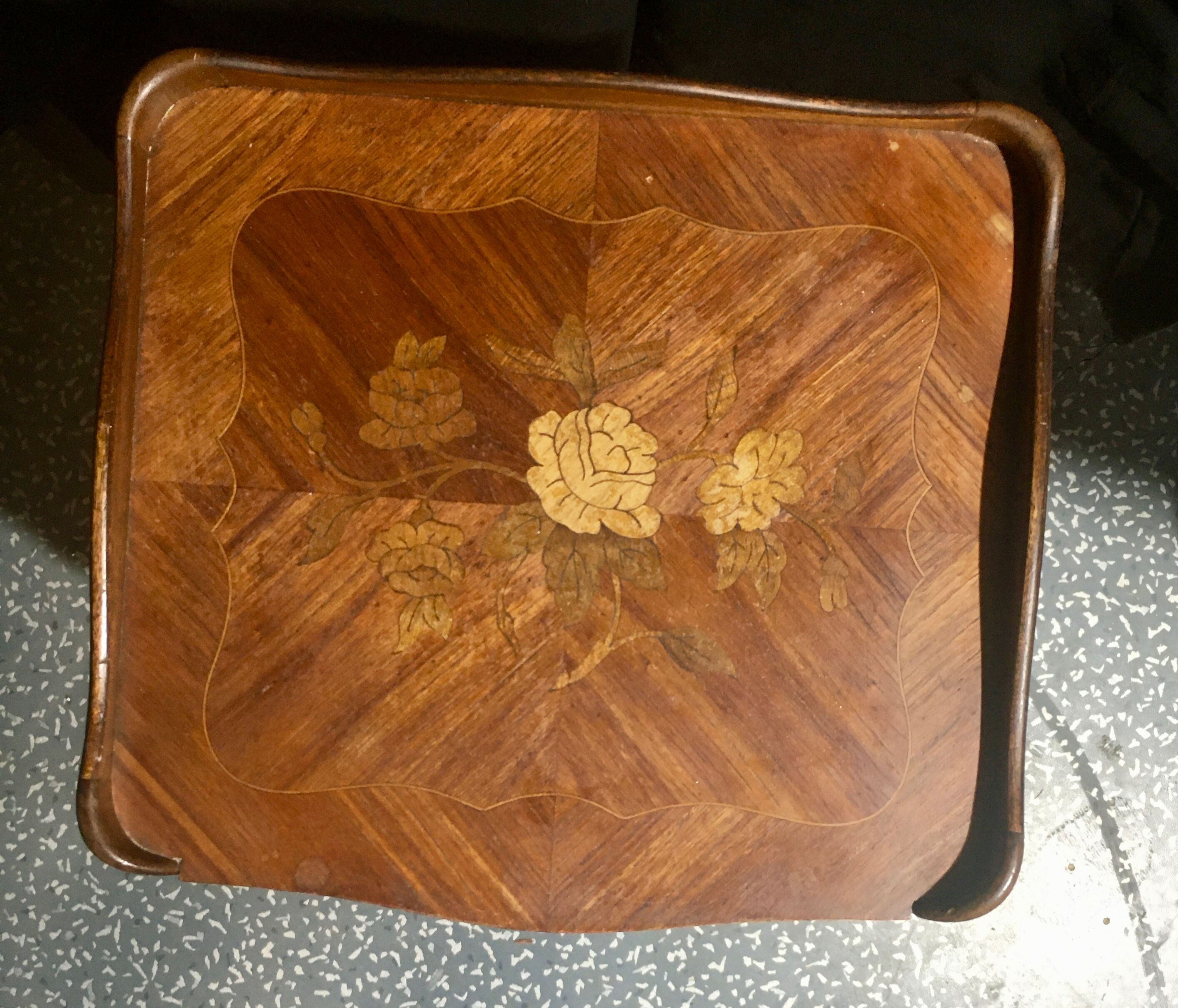 Bedside table in marquetry