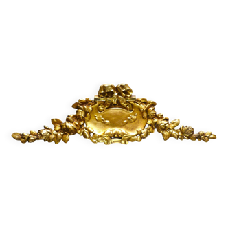 Pediment, gilded bronze, ornament for mirror, piece of furniture, signed Jacquet Grelier