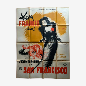 Affiche cinéma "L'Aventurière de San Francisco" Kay Francis, Film-Noir 120x160cm 1946