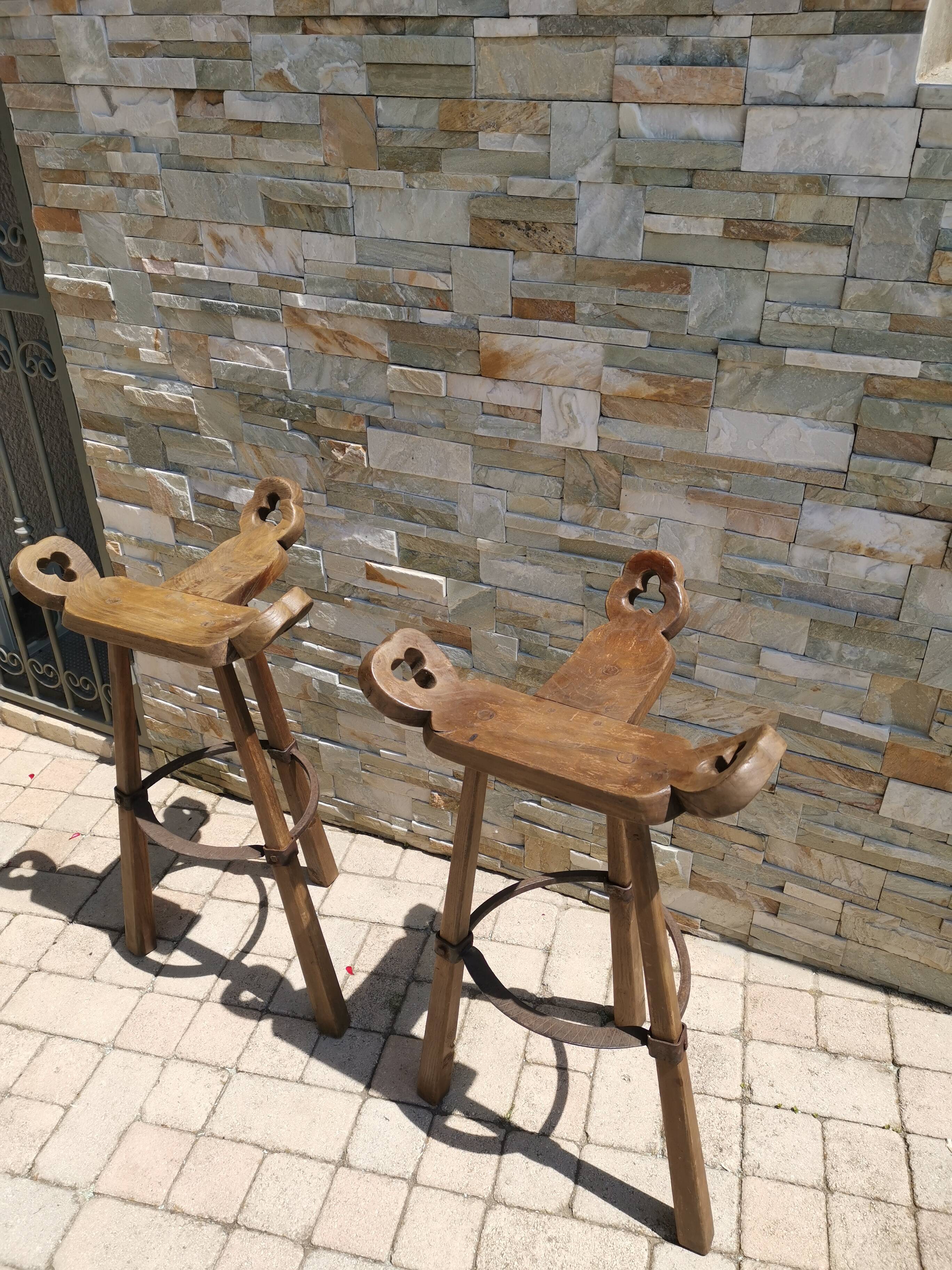 Set of 2 "marbella" stools by Sergio Rodriguez