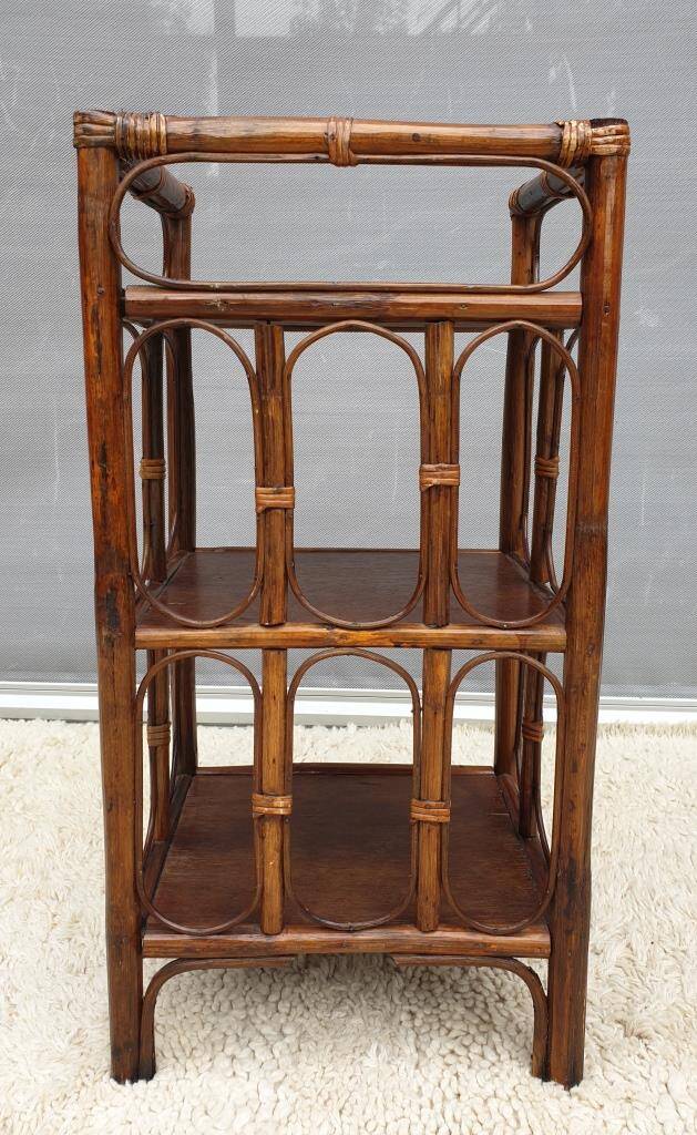 Rattan shelving unit