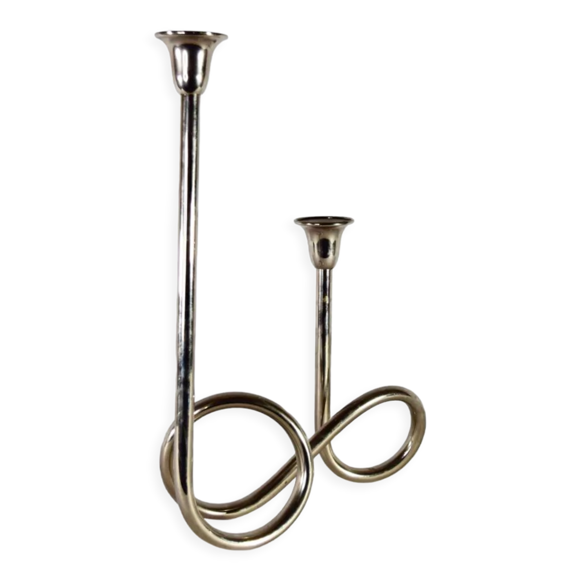 Two-light chrome candle holder