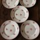 Lot 5 plates Plates Red Flowers Moulin des Loups Richard