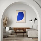 Large blue painting "Not a circle" 100x73 cm