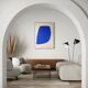 Large blue painting "Not a circle" 100x73 cm