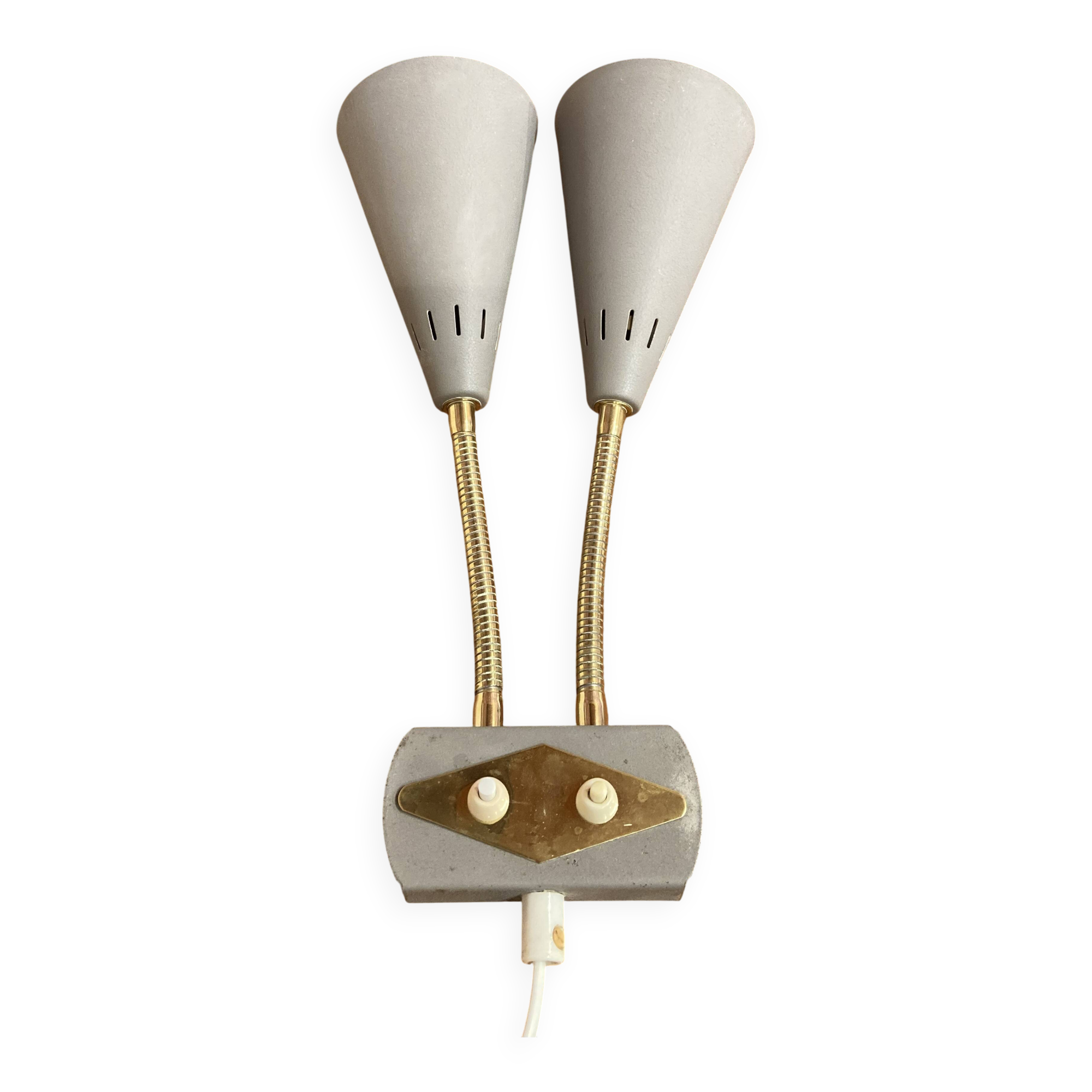 Double metal wall lamp, Scandinavian design 1950.