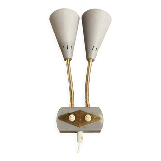 Double metal wall lamp, Scandinavian design 1950.