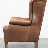 Sheepskin wingback armchair with beautiful colours in good condition
