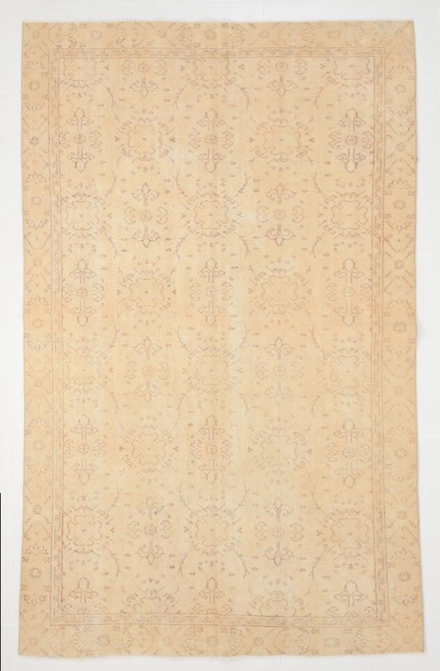 6x9 Beige & Brown Handmade Turkish Rug 285x178Cm